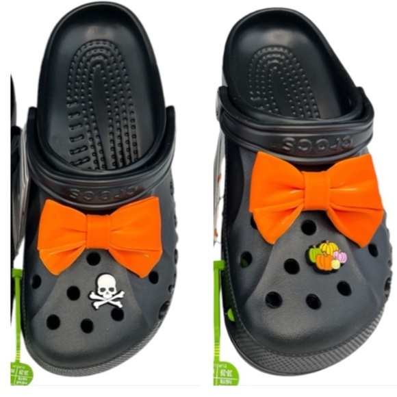 Crocs - ‘Halloween Thanksgiving  Bows’ Baya Clogs. SZ: Woman Various. NWT - Picture 1 of 7